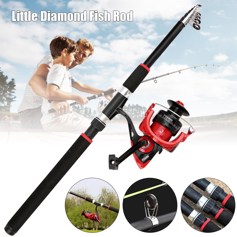 FRP Sea Fishing Rod Telescopic Saltwater Flexible Portable Anti-slip Grip Fishing Pole Freshwater Fish Equipment