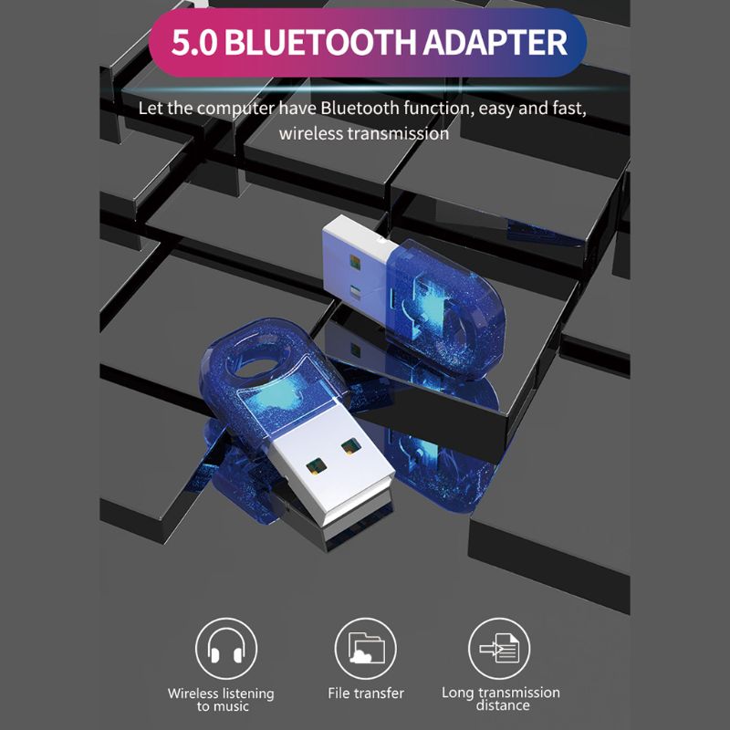 Usb Bluetooth Adapters Bt 5.0 Usb Draadloze Computer Adapter Audio Ontvanger Zender Dongles Laptop Oortelefoon Ble Mini Sender