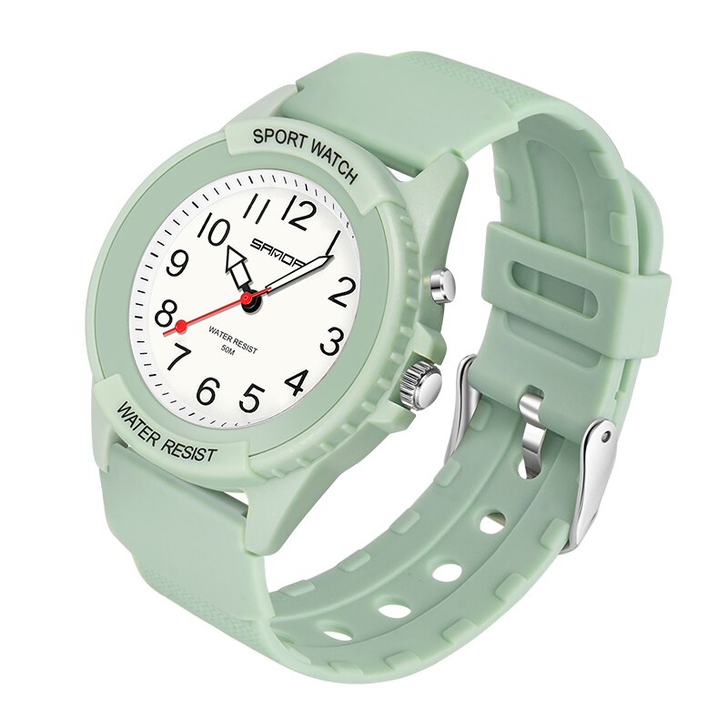 Modne oświetlenie niebieskie damskie zegarki kwarcowe damskie zegarki wodoodporne 50M świetlny wyświetlacz zwykły zegarek dziewczęcy dla kobiety montre femme: lekki zielony