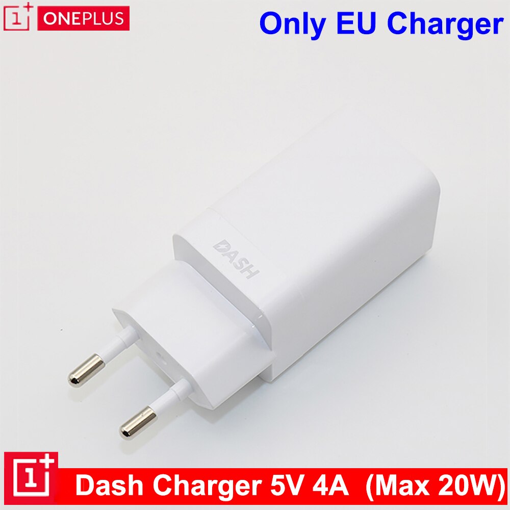 Eu/us /uk 20w original oneplus dash charger 5v/4a schnellladekabel 1m usb-c dash-kabel netzteil für oneplus 6t 5t 5 3t 3: Nur eu-ladegerät