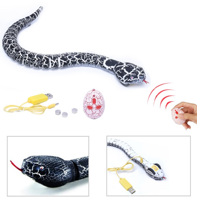Grappig Simulatie Snake Infrarood RC Afstandsbediening Eng Griezelig Reptiel Slang Speelgoed robot anti-stress creeper Voor Volwassen kind