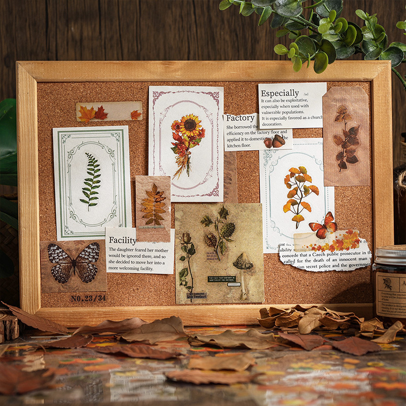 Journamm 8 unidades/pacote plantas flores folha pet adesivos decoração scrapbooking colagem lixo diário planejador decoração adesivo papelaria