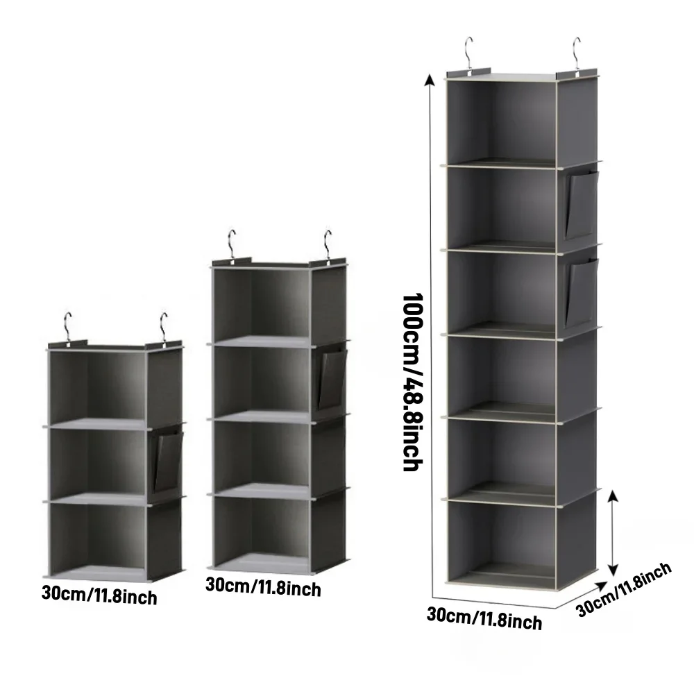 Soporte organizador de almacenamiento de ropa colgante para armario, organizador de guardarropa plegable, bolsa de almacenamiento de ropa y comestibles para armario,