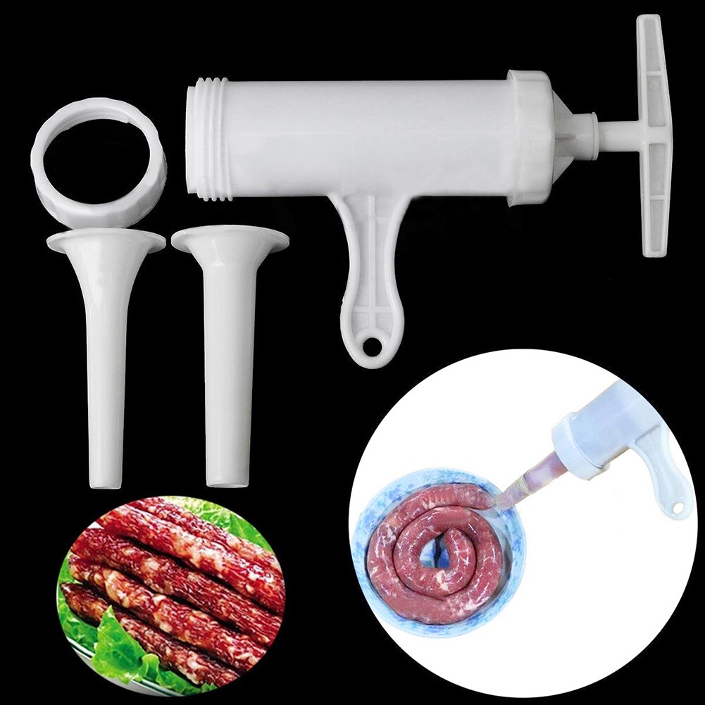 Plastic Worst Stuffer Vleesvermalser Handleiding Vlees Worst Vuller Stuffer & Fijn/Ruwe Trechter Salami Maker Keuken Machine