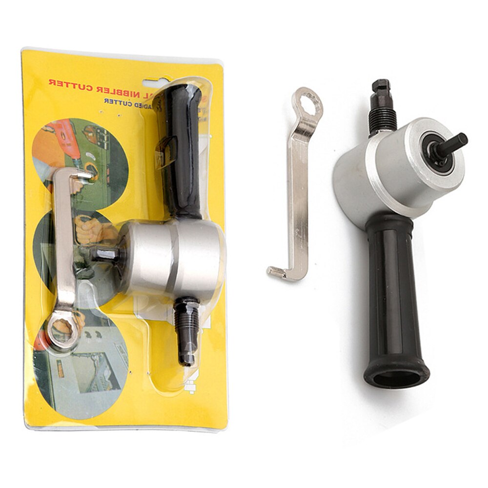 Nibble Metal Cutting Double Head Sheet Nibbler Saw Cutter Tool Drill Attachment Free Cutting Tool Nibbler Sheet Metal Cutter