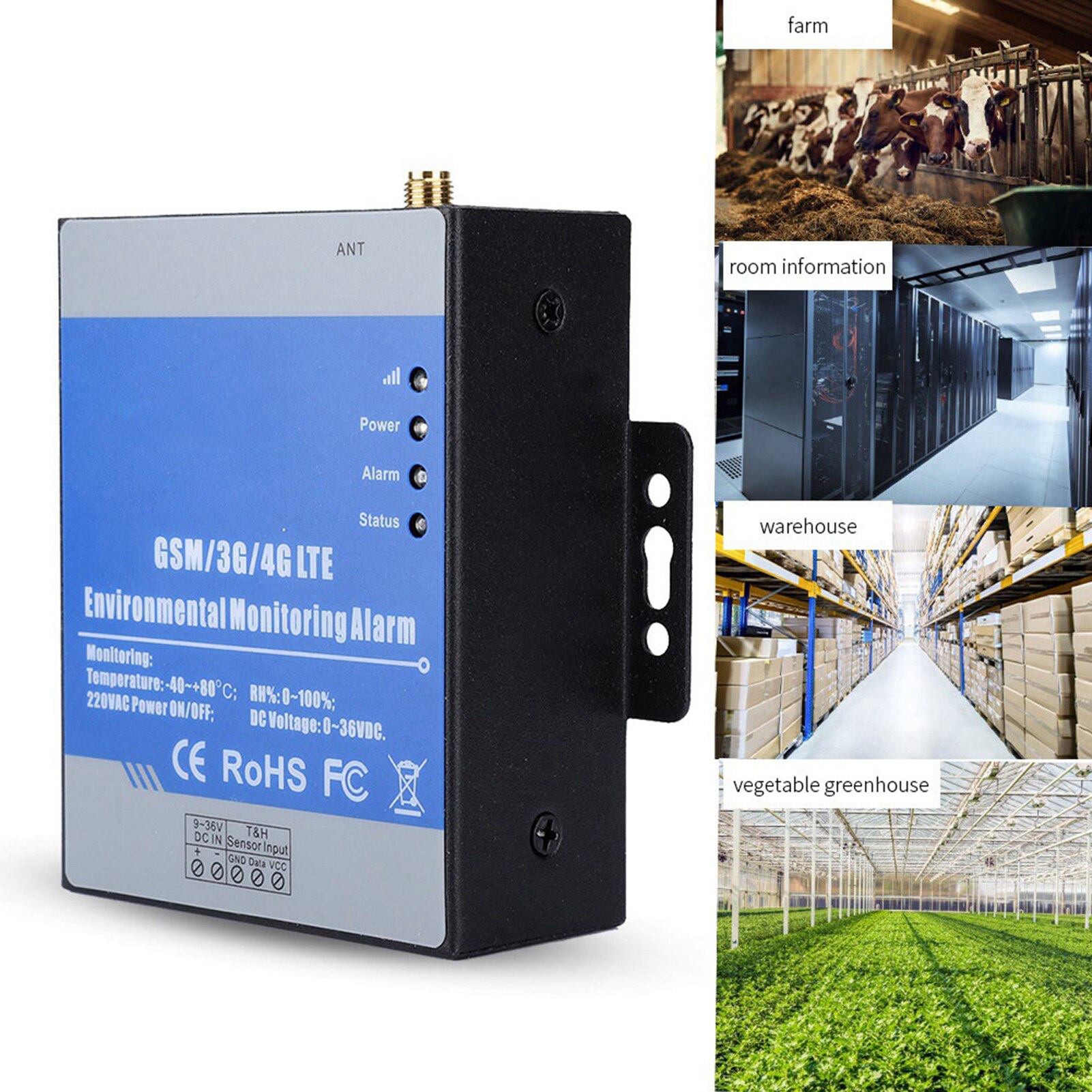 100-240V RTU5023 GSM Remote Detector Temperature Humidity Monitor Alarm Support Timer Report APP Control EU Plug
