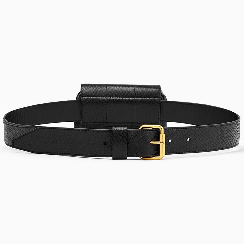 Belt Bags Waist Bags Fanny Pack For Women High-end Leather Serpentine Lady Phone Bag Handy Bum Bag