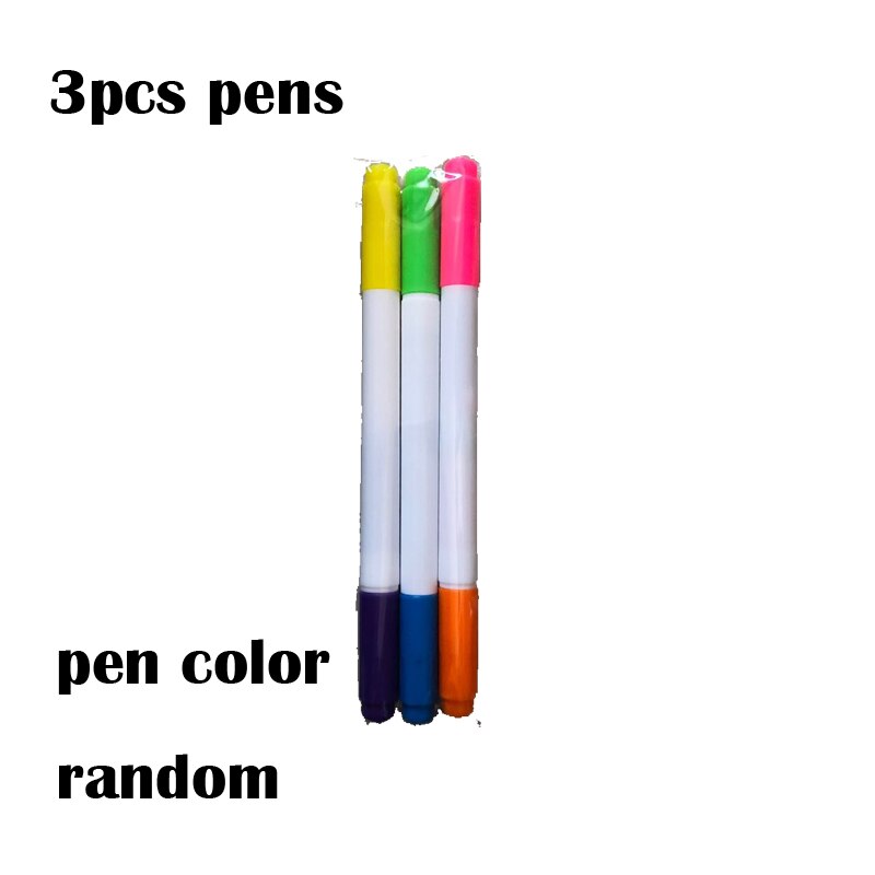 Tekentafel Kids 3D Magic Drawing Pad Fluorescerende Puzzel Lichtgevende Magische Graffiti Schrijven 3D Lichtgevende Tekening Pad: 3pcs pen