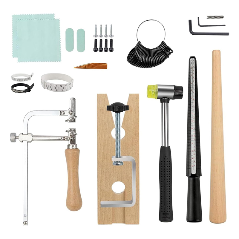 FAST-15 Piece Ring Mandrel Set Ring Making Kit Withplastic Ring Sizer, Ring Making Tool