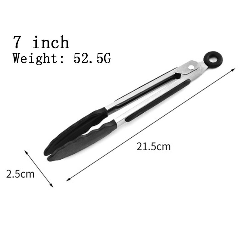 Nicht-Stick Küche Zubehör 7 Zoll für Steak Grill Clip Kochen Tong Mehrzweck 430 Edelstahl/Silikon Lebensmittel ordner