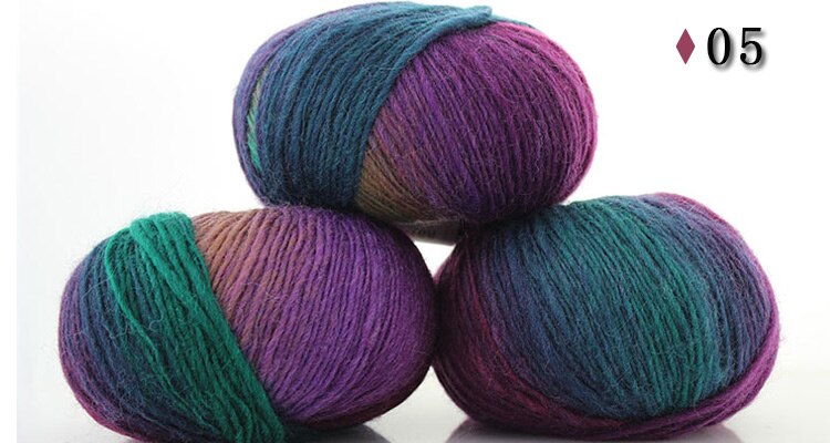 50G/Bal Kleurverloop Rainbow Wol Lijn Baby Wol Bal Breien Gehaakte Garen Ambacht Voor Naaien Diy doek Accessoires 2 Stuks: 05