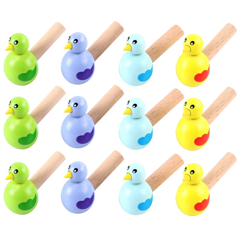 15Pcs Houten Vogel Fluitjes Cartoon Fluitje Vogel Vorm Speelgoed Kids Fluitje Educatief Voor Kinderen (Willekeurige Kleur): Default Title