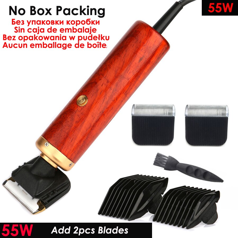 High Power 200W 55W AC Electric Pet Clipper Pet Hair Trimmer Animals Grooming Clippers Dog Hair Trimmer Cutters: 55W NO Box 2 Blades