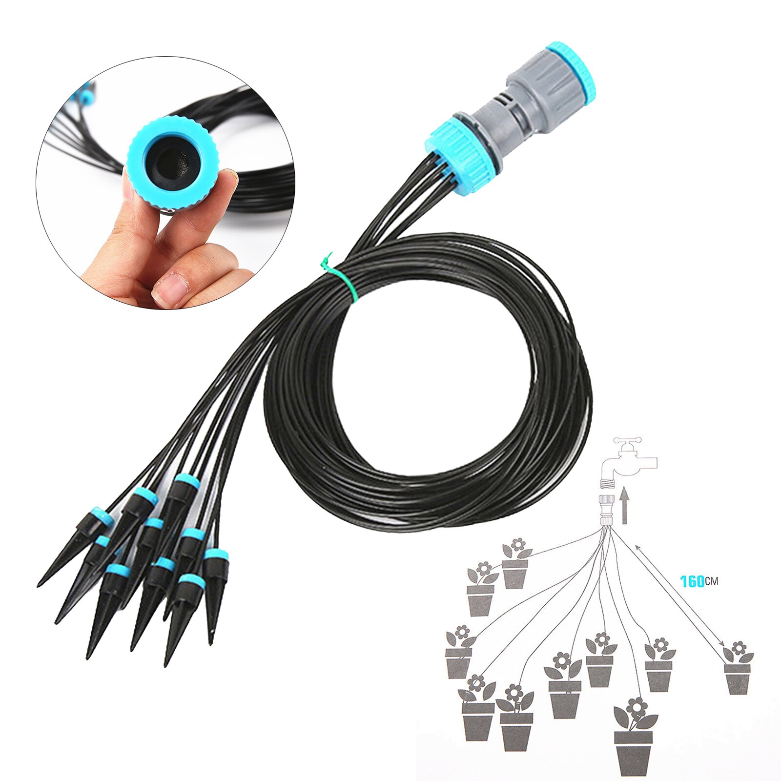 Automatic Drip Irrigation System Kit Sprinkler Garden Watering DIY 10 Heads