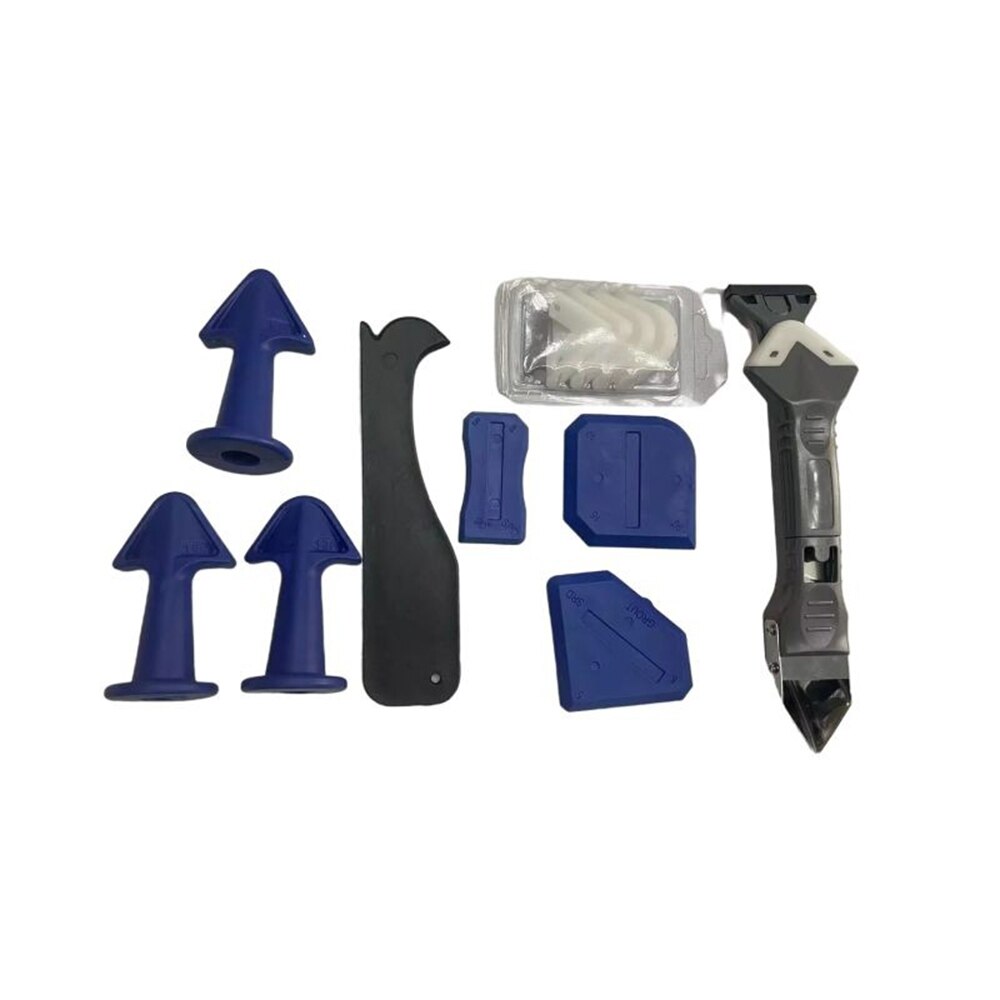 Grattoir à colle 5 en 1, lame en métal, verre, colle, plastique, pelle à colle, beauté: white set