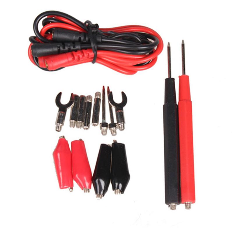 16 st/set universella prob-testledningar stift för digital multimeter nålspetsmätare multimeter tester ledning sond tråd penna kabel: 16 st