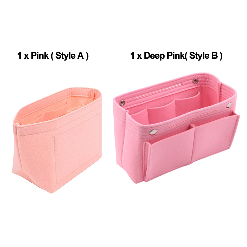 Felt Insert Bag Fits For Longchamp Handbag /Bucket Bags Liner Bag Felt Makeup Bag Support Travel Portable Insert Purse Organizer: VIOLET/紫罗兰
