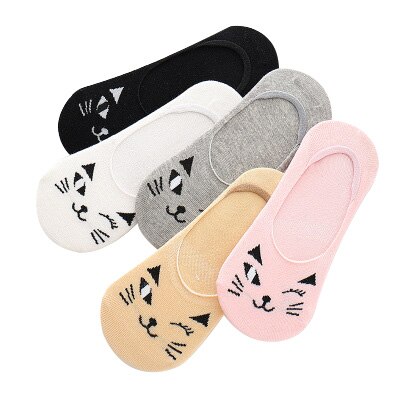 10 pieces = 5 pairs/lot Women&#39;s Invisible Socks Summer Cute Harajuku Animal Sock Cat Bear Rabbit Funny Low Cut Ankle Happy Socks: 14