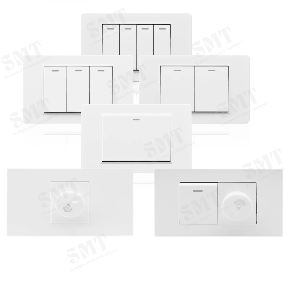 118- vägs strömbrytare för vägglampa i plast från usa , 1/2/3/4- vägs strömbrytare för trappsteg , 220v led-lampor, dimmer för fläkthastighetsregulator