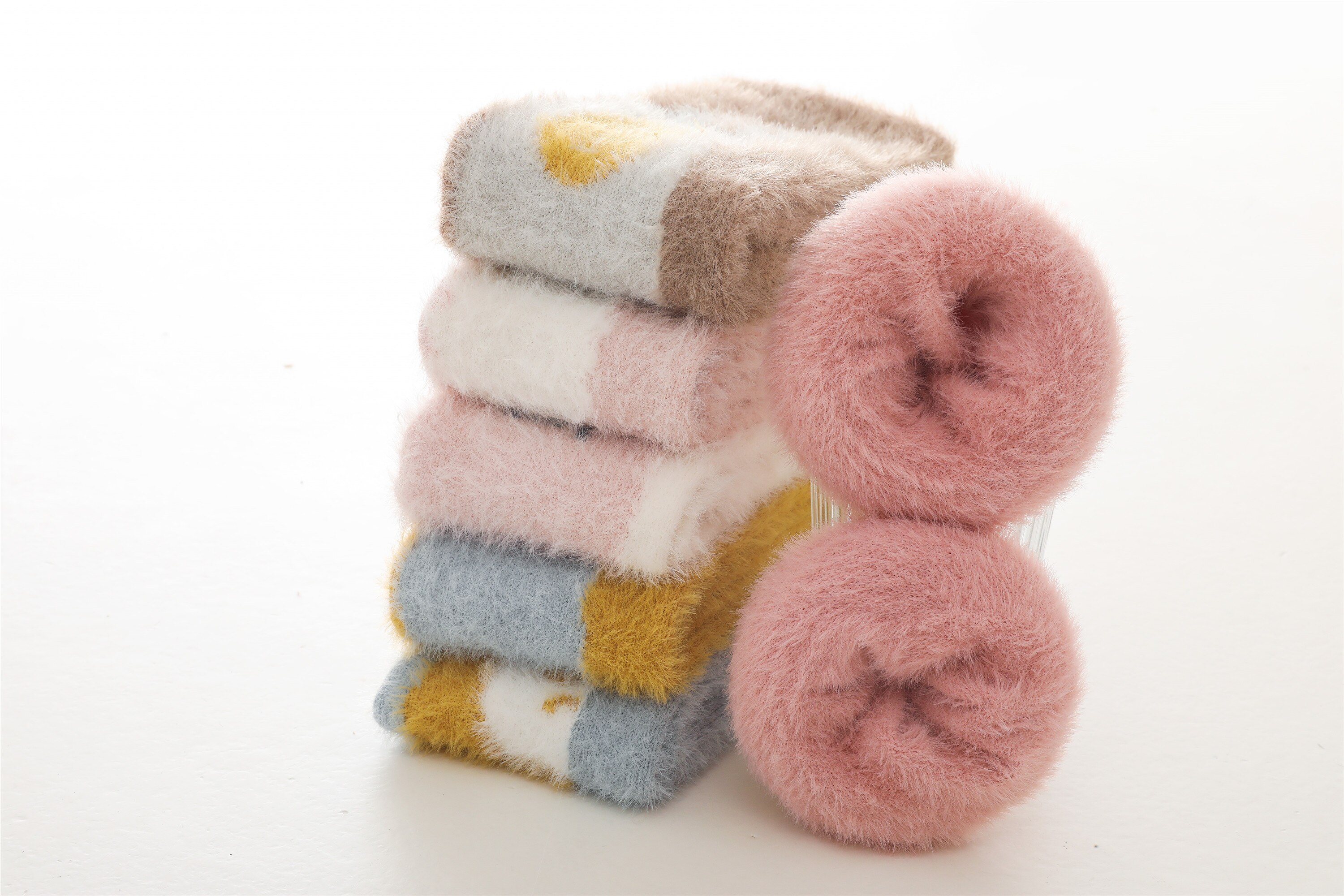 5 Kleuren Peuter Baby Meisjes Jongens Hoge Knie Kous Fuzzy Cartoon Animal Print Lange Kousen