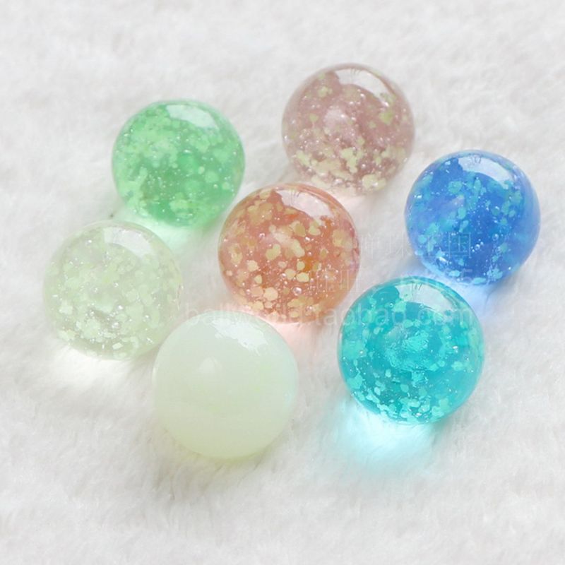 7 st/lot 25mm genomskinliga självlysande glaskulor akvarium hantverk dekorativ boll fluorescerande glaspärlor