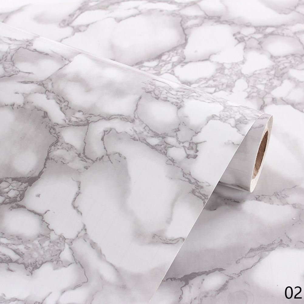 60*100cm PVC Marble Waterproof Contact Paper Self Adhesive Wallpaper Decor Film Kitchen Cabinet Countertop Furniture Sticker