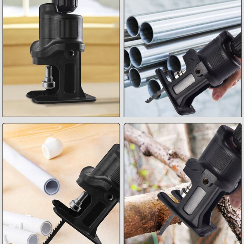 High Upgrade Saw Attachment for Drill with 3 Types of Saw Blades for Metal Cutting Wood Cutting