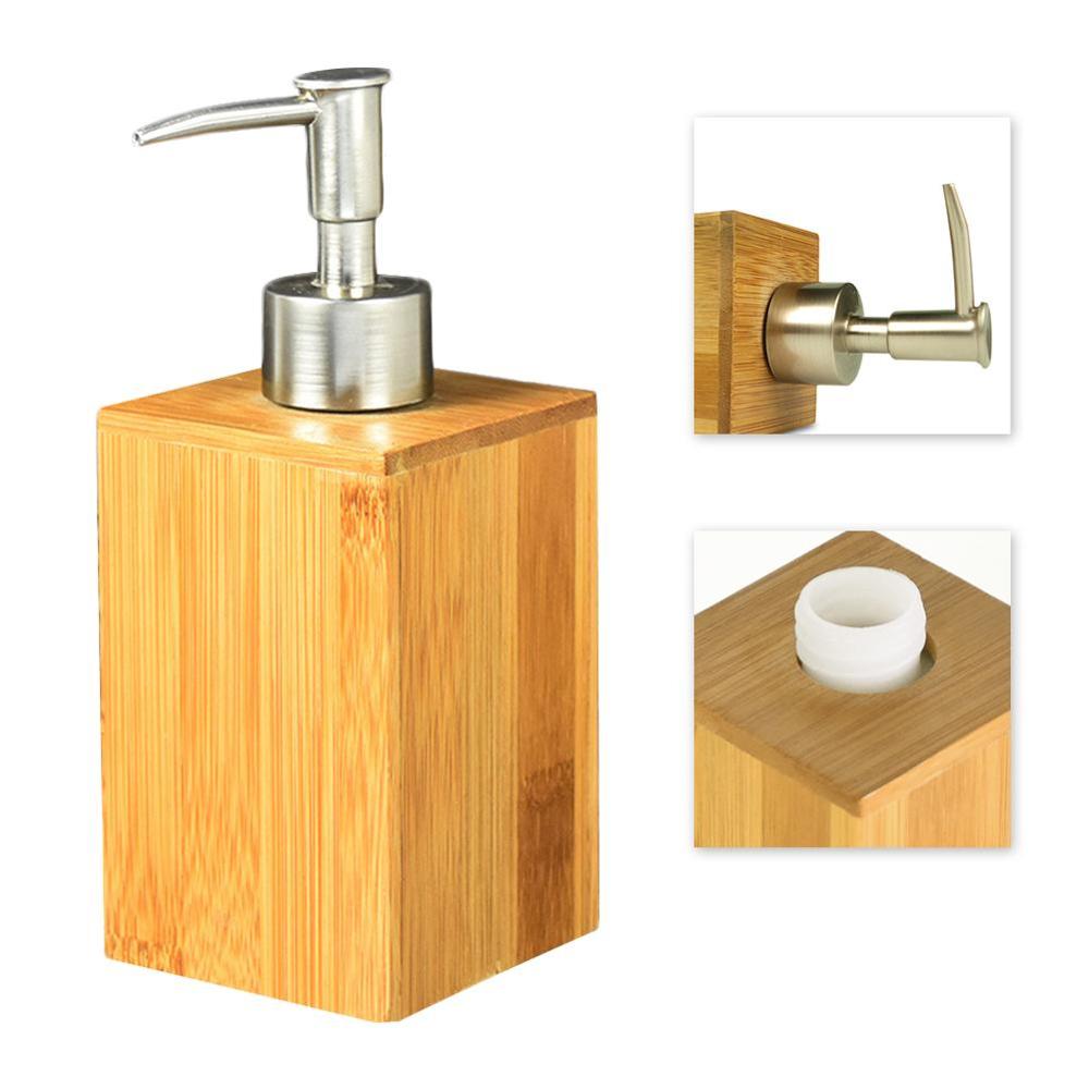 280ML Household Bamboo Soap Dispenser DIY Bathroom Hand Sanitizer Bottle Restaurant Hotel Lotion Bathroom Liquid Soap Dispenser