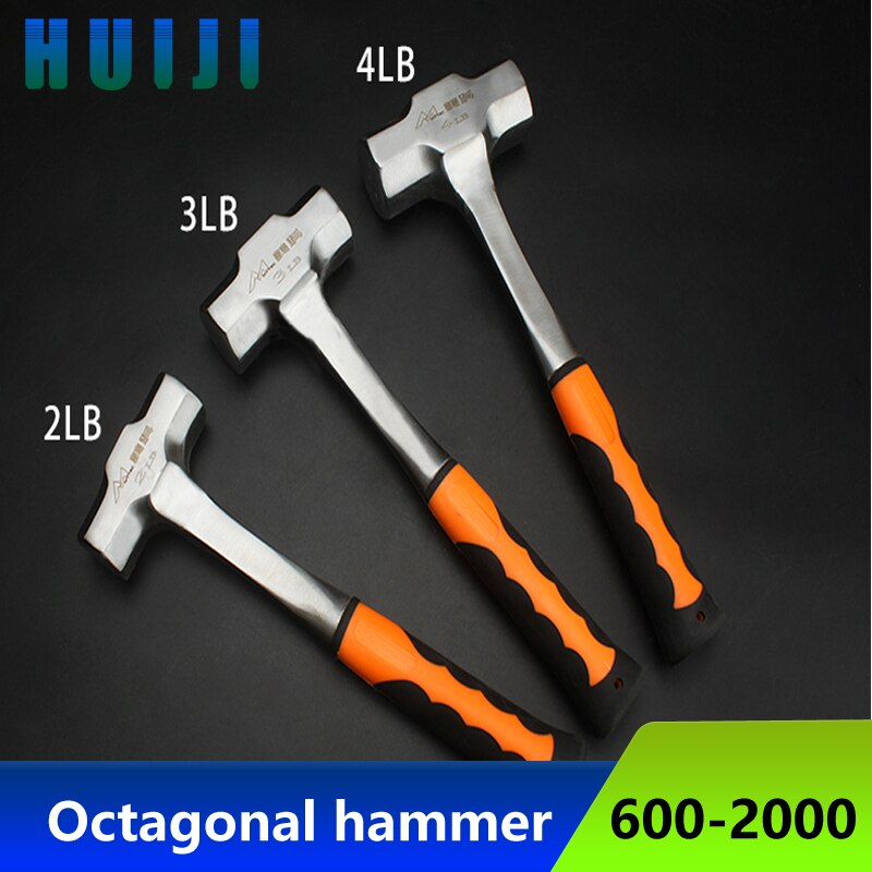Pure steel octagonal hammer with a hammer and iron hammer to smash the wall with a solid piece of sledgehammer heavy hand hammer