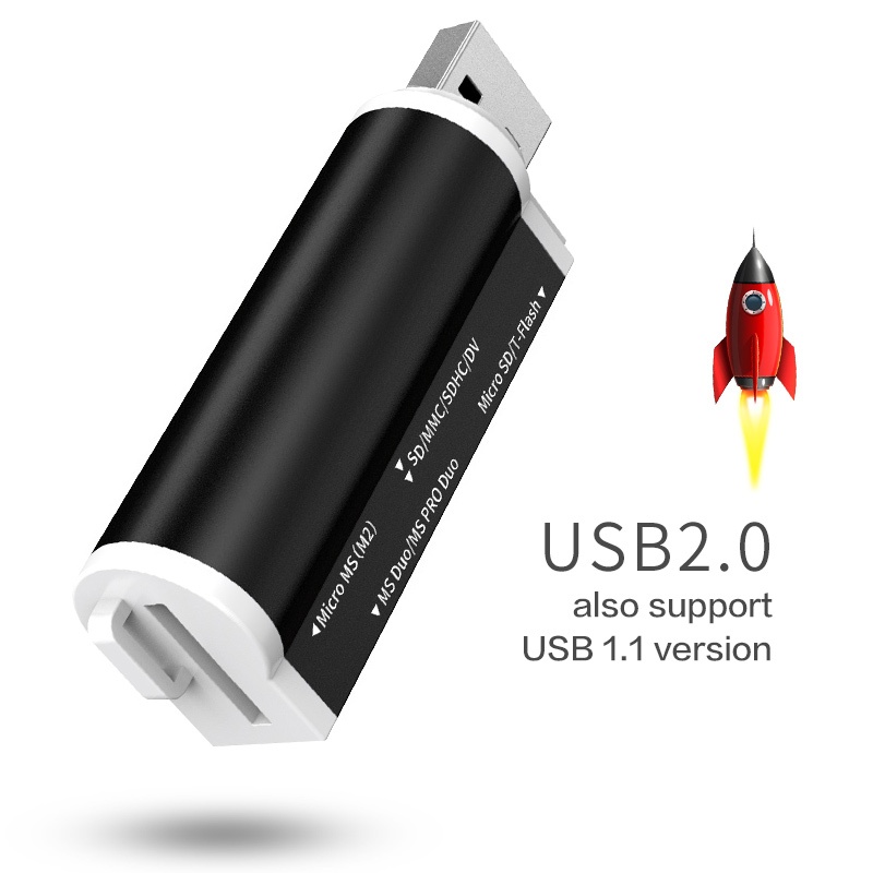 Hoge Snelheid Multi USB 2.0 Alles In Een Geheugenkaartlezer voor Micro SD T-Flash MMC SDHC MS PRO DUO TF M2 Memory Stick