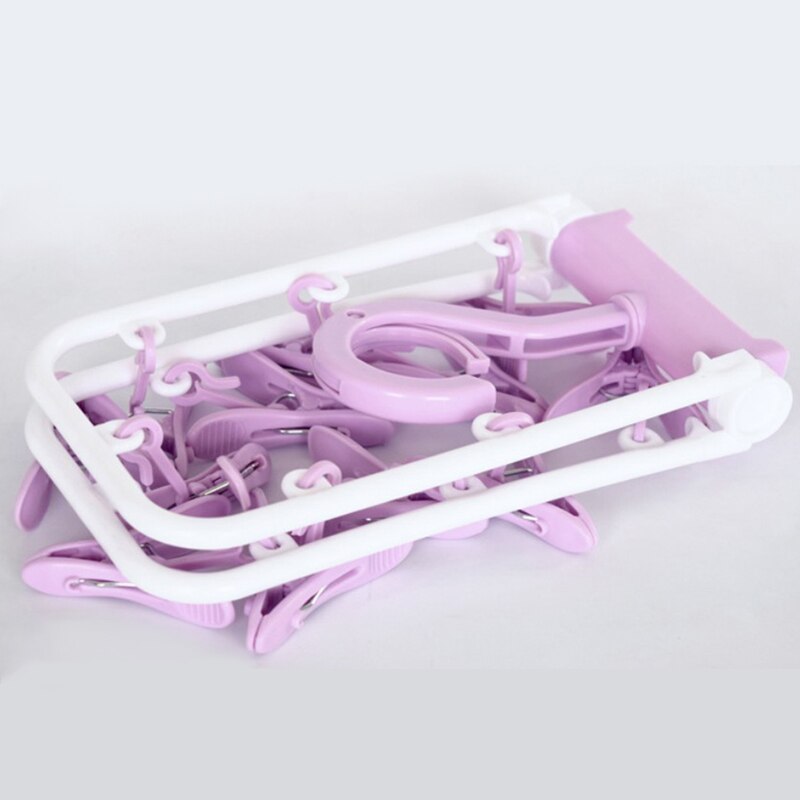 12 Clip Folding Drying Rack Multi-functional Underwear Socks Clip Plastic Rack Clothes Hanger Dryer Towels Cloth Drying Rack