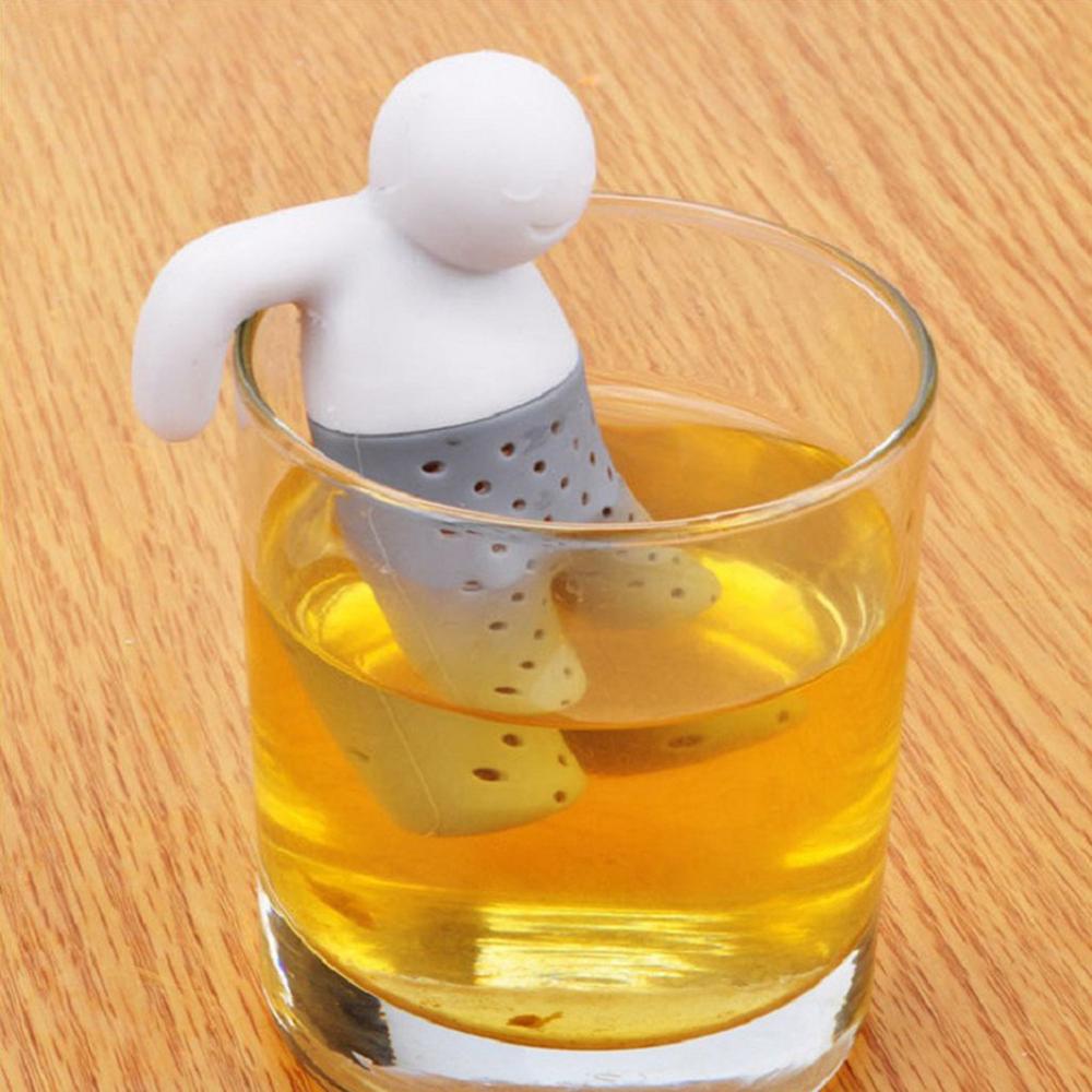 Silicone Tea Strainer Interesting Life Partner Cute Mister Teapot MR Little Man People Tea Infuser Filter Brewing Making Teapot