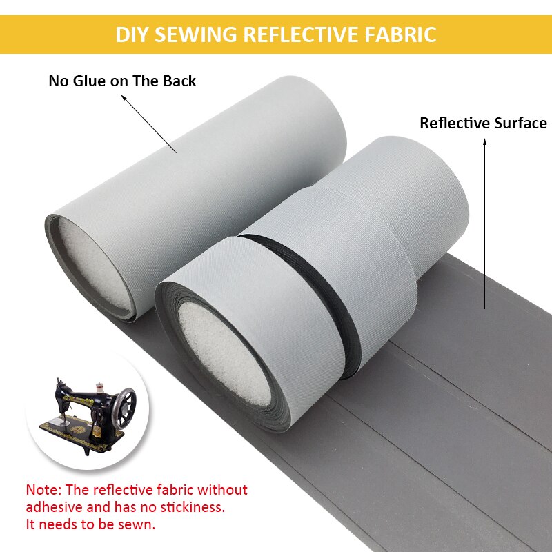 Voofeng reflekterende polyester stof til tøj sy på tøjpose hætte høj synlighed stof tape flere størrelser