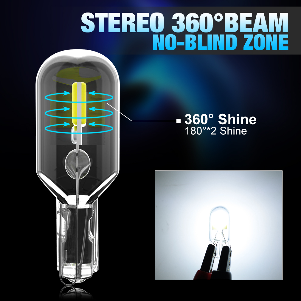 2x W5W T10 LED CANBUS sans erreur 5W5 DC 12V 6000K 194 168 LED carte intérieure de voiture dôme lumières Auto Signal ampoule blanc ambre rouge