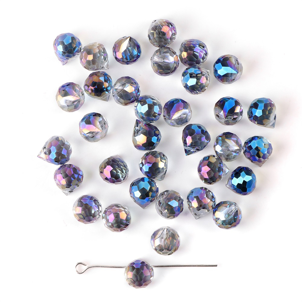 30 Uds. Cuentas de cristal checo de mariposa, abalorios de Color AB, cuentas espaciadoras facetadas sueltas para fabricación de joyería, pendientes hechos a mano DIY: Nude