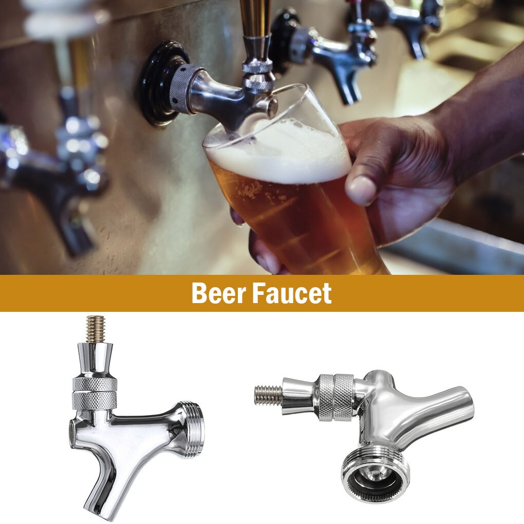Craft Beer Tap With Liquid Ball Lock Quick Disconnect Assembly Chrome Beer Faucet Home Brewing Beer Soda Interface Keg Accessory