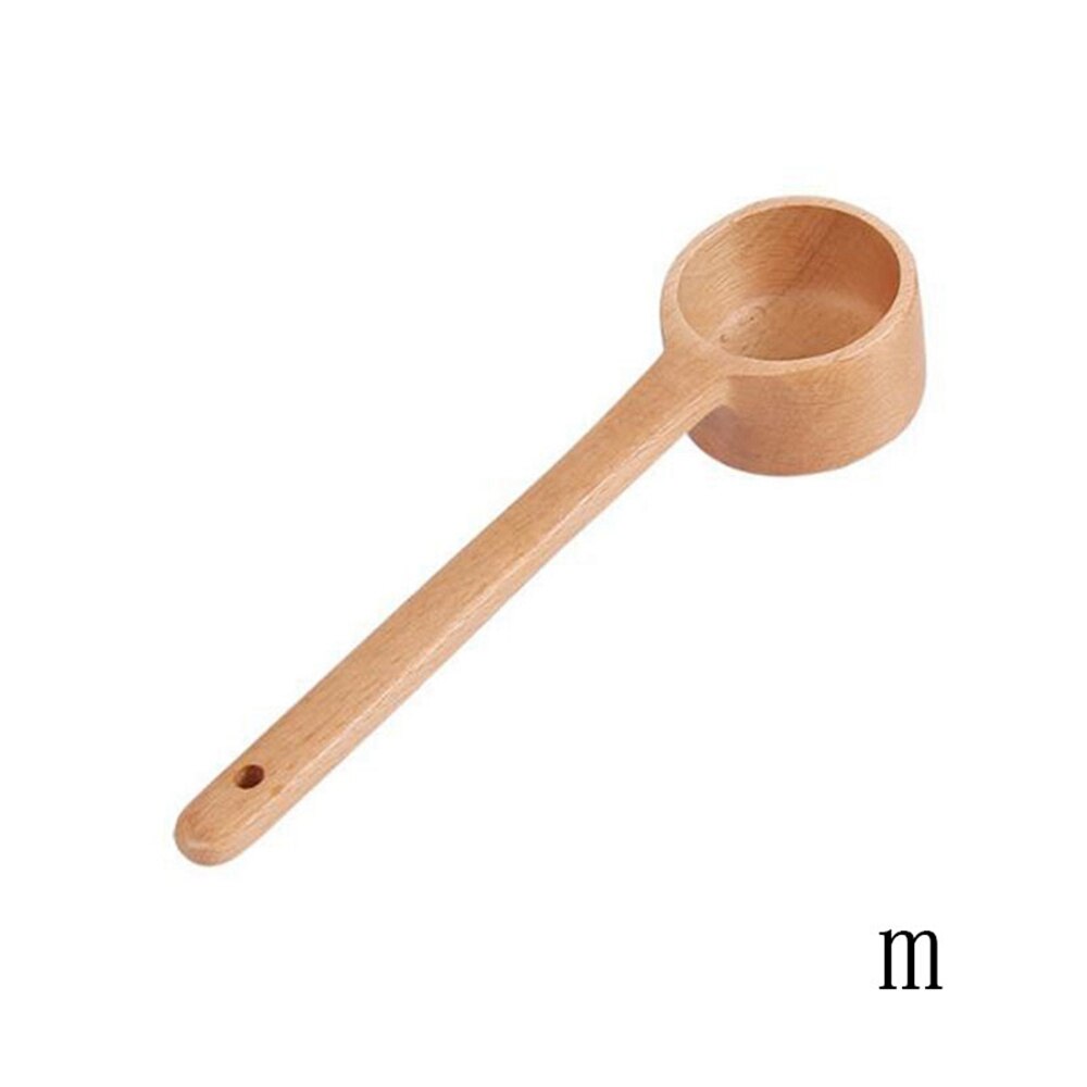 Long handle Wooden Coffee Scoop Kitchen Cooking Tool Seasoning Spoon Home Supplies Japan Style Tableware: M