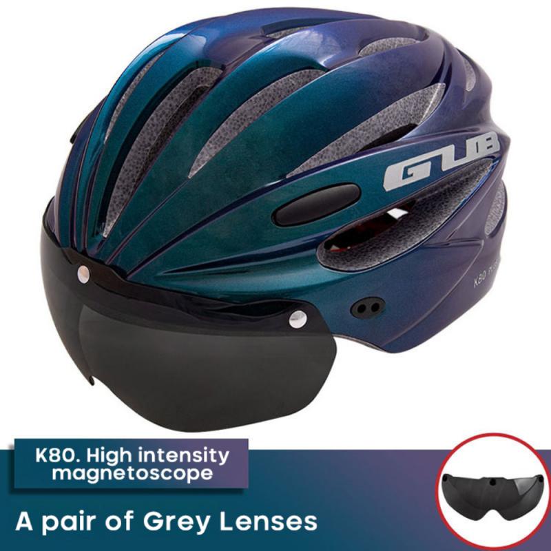 Casco de ciclismo magnético GUB K80 PLUS, Goggles17, agujeros moldeados integralmente, 58-62cm, Casco de bicicleta de carretera aerodinámico para MTB,: 07