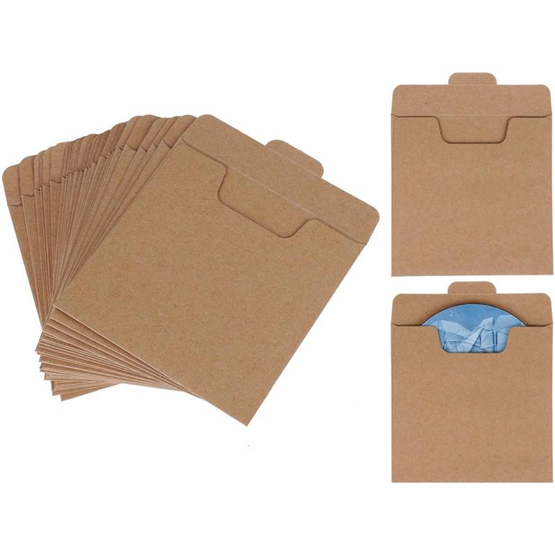 30 sacos para dvd e cd, sacos de papel kraft com manga de papel tipo disco