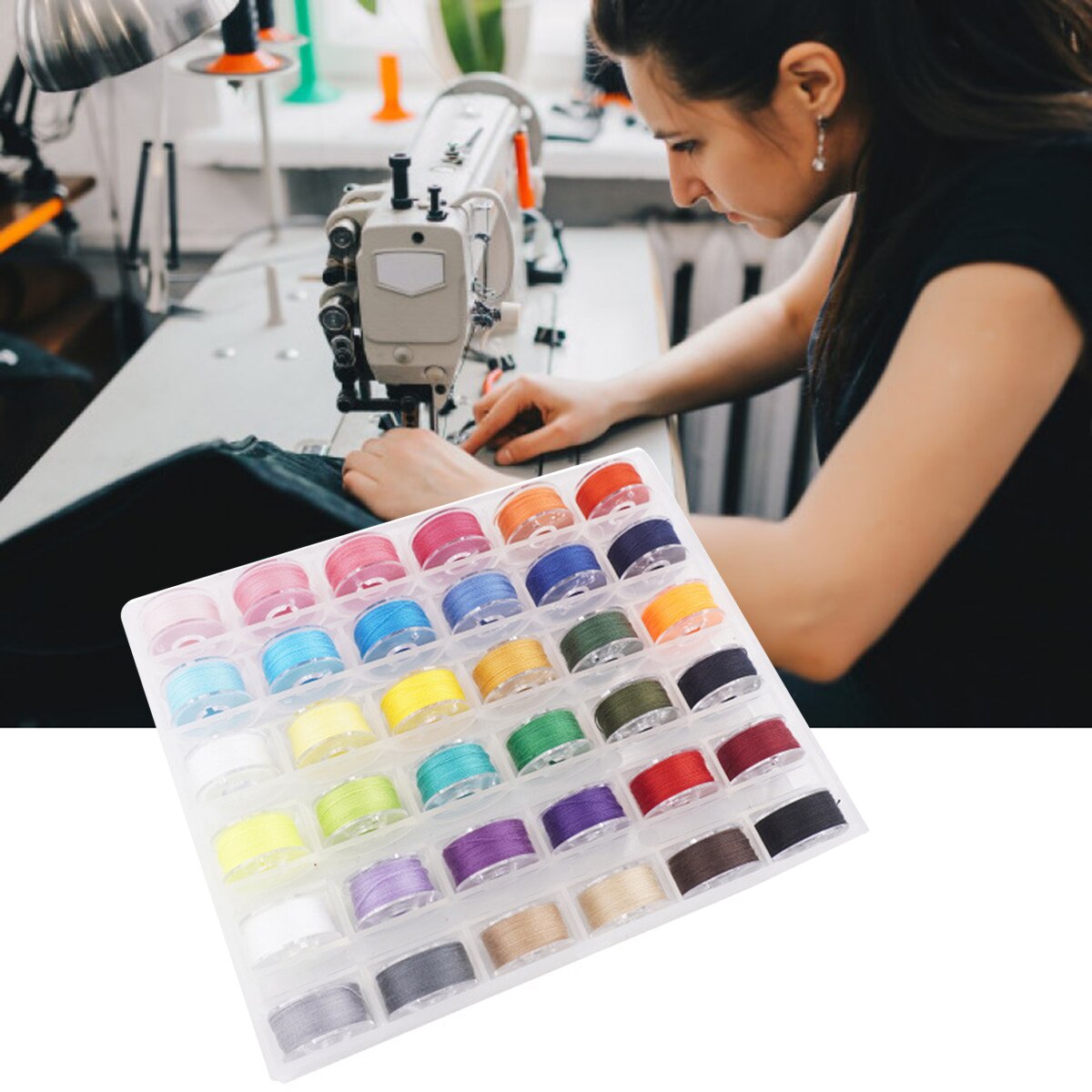 36pcs Thread Bobbins With Clear Storage Box Bobbins Machine Spools Pre-Wound Bobbins Set For Household Sewing Machine