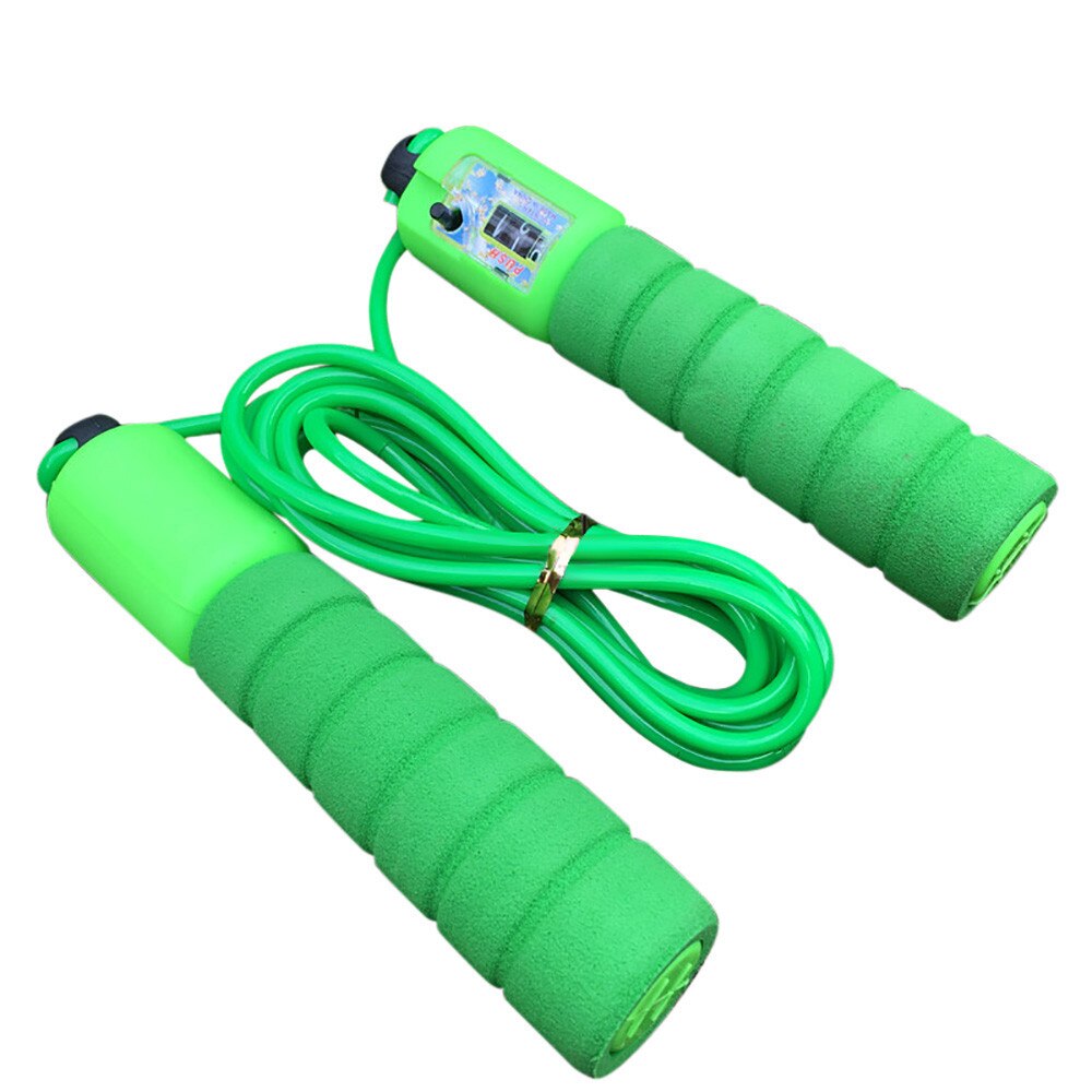 Kids Children Jump Rope Skipping Rope Adjustable Length Automatic Counting Jump Skip Rope Skipping Wire: green