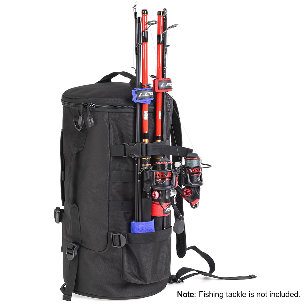 23L, gran capacidad, multiusos, equipo de pesca, mochila, herramienta de pesca al aire libre, bolsa de transporte, señuelo de pesca, bolsa, soporte para caña, estuche