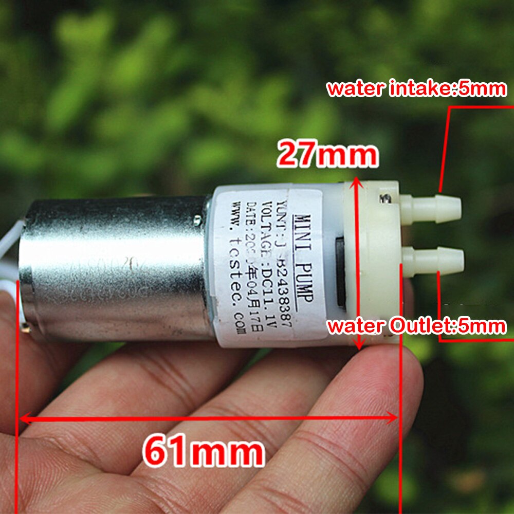 Dc12v vakuumpumper kulbørste 370 motormembran mikro vandpumpe luftpumpe iltpumpe mikro selvansugende pumpe 0.9 lmp holdbar