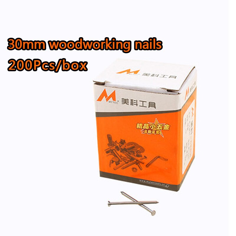 16-100mm Woodworking Nails Household Round Handmade Wall Nails DIY Hardware Tools Fine Iron Nails Long Solid Wood Board: 30mm 200pcs box