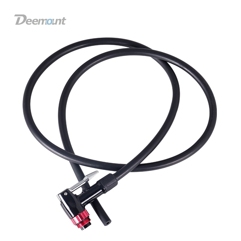 Deemount Top Bike Pump Alloy Adaptor W/ Bleeder Thumb Lock Valve Schrader Presta F/V A/V 120CM Hose Dia. 10mm 4mm GCT-01