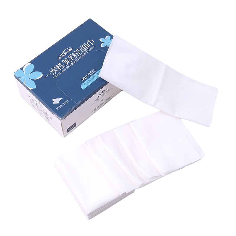 Toalla para la cara desechable blanca de de 30 metros de algodón Toalla de tejido Facial punto de ruptura no tejido rollo de toallas: 40 sheets