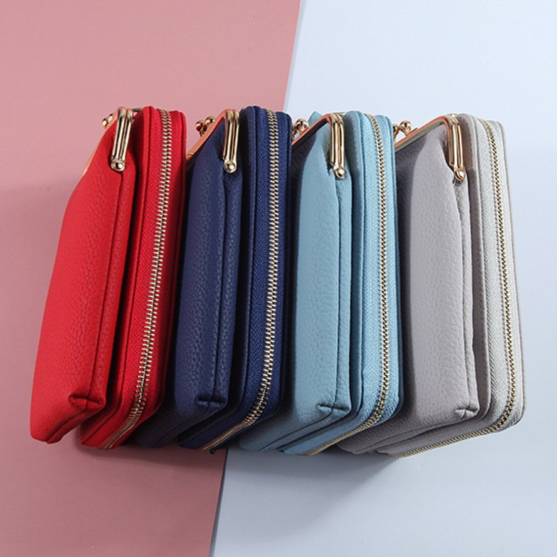 Brand Crossbody Bags Touch Screen Cell Phone Purse Bag Smartphone Wallet Metal Leather Shoulder Strap Handbag Women Bag