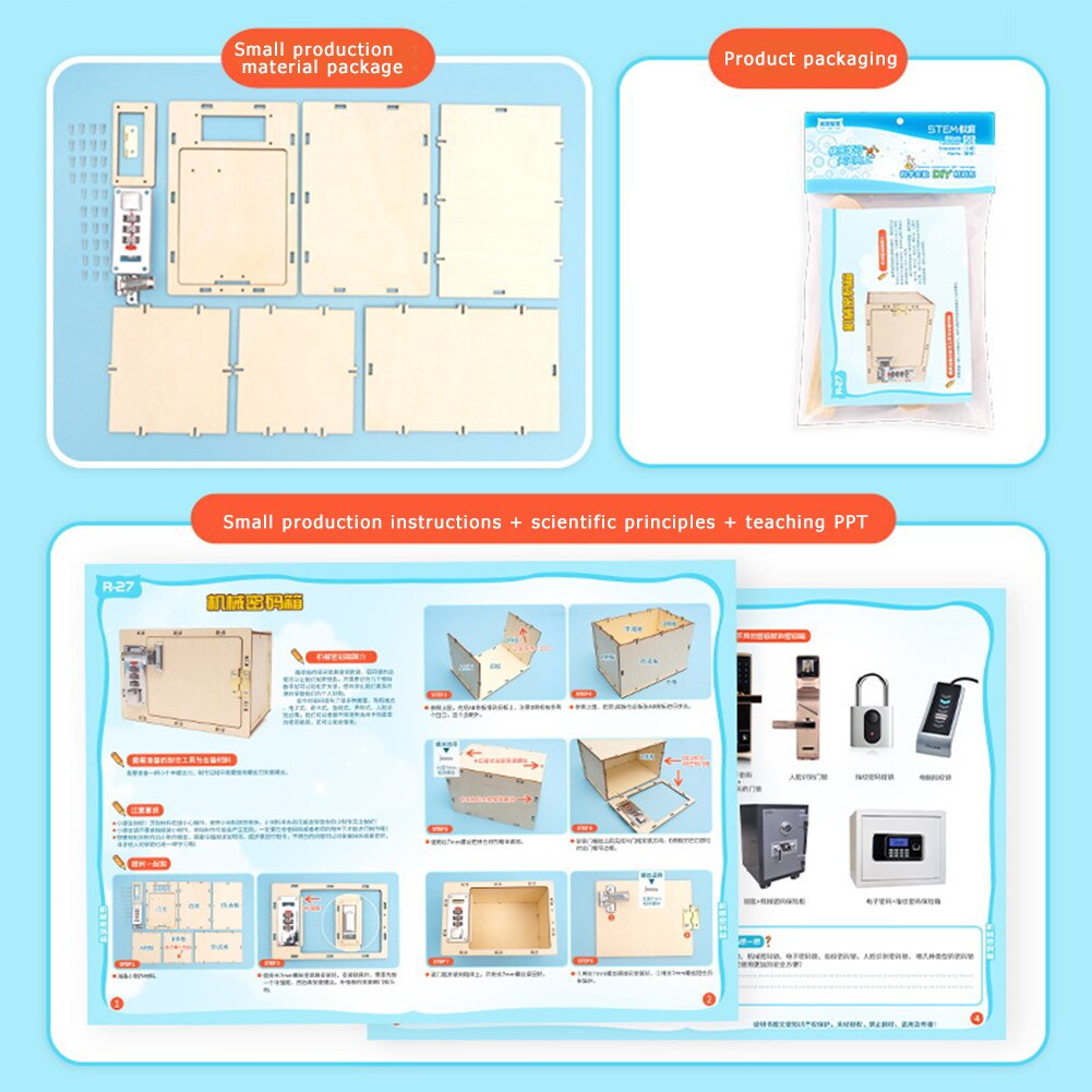 Mechanische Passwort Kasten Entwickeln freundlicher Denken Kreativität Modell DIY Wissenschaft Experiment Bausätze Art Pädagogisches Spielzeug
