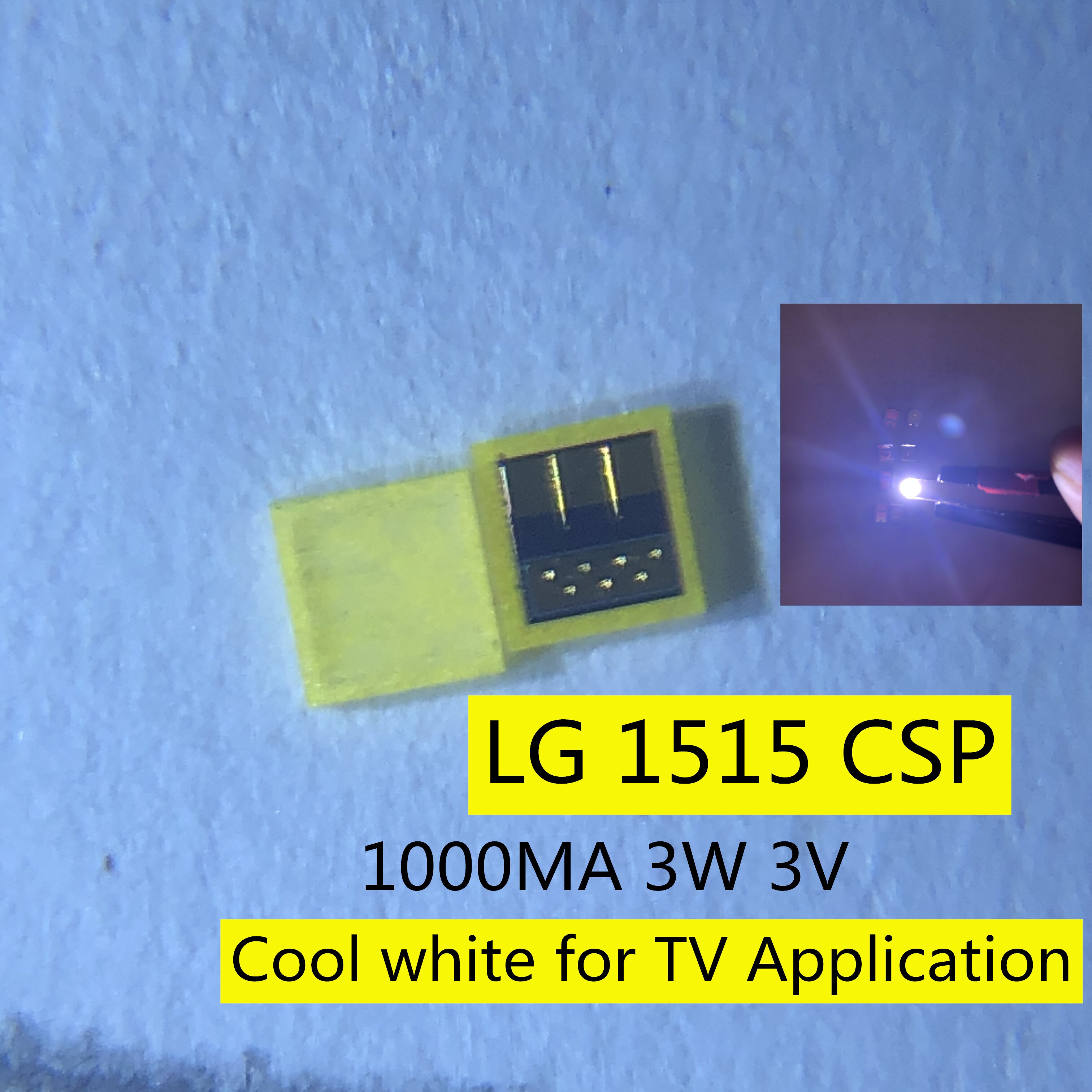 100pcs For LG Innotek LED LCD Backlight TV Application LED Backlight 3W 3V CSP 1515 1616 Cool white for TV Application