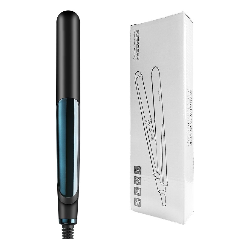 Elektrische Stijltang Professionele Krultang Toermalijn Keramische Haar Krultang Borstel Flat Iron 15S Warmte Uphairstyle Toools: blue-with box